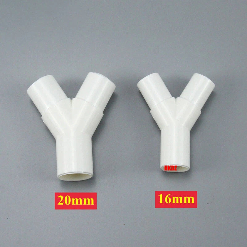 16mm 20mm PVC Plastic Y Type Tee Fork Water Pipe Tee Drip Box Tee Joint Fittings