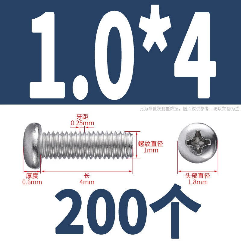A2 Stainless Steel Phillips Pozi Pan Head Machine Screws M1 M1.2 M1.4 M1.6 M2 M2.5 M3 M3.5 M4 M5 M6 M8 M10 — Full Range 3mm to 200mm