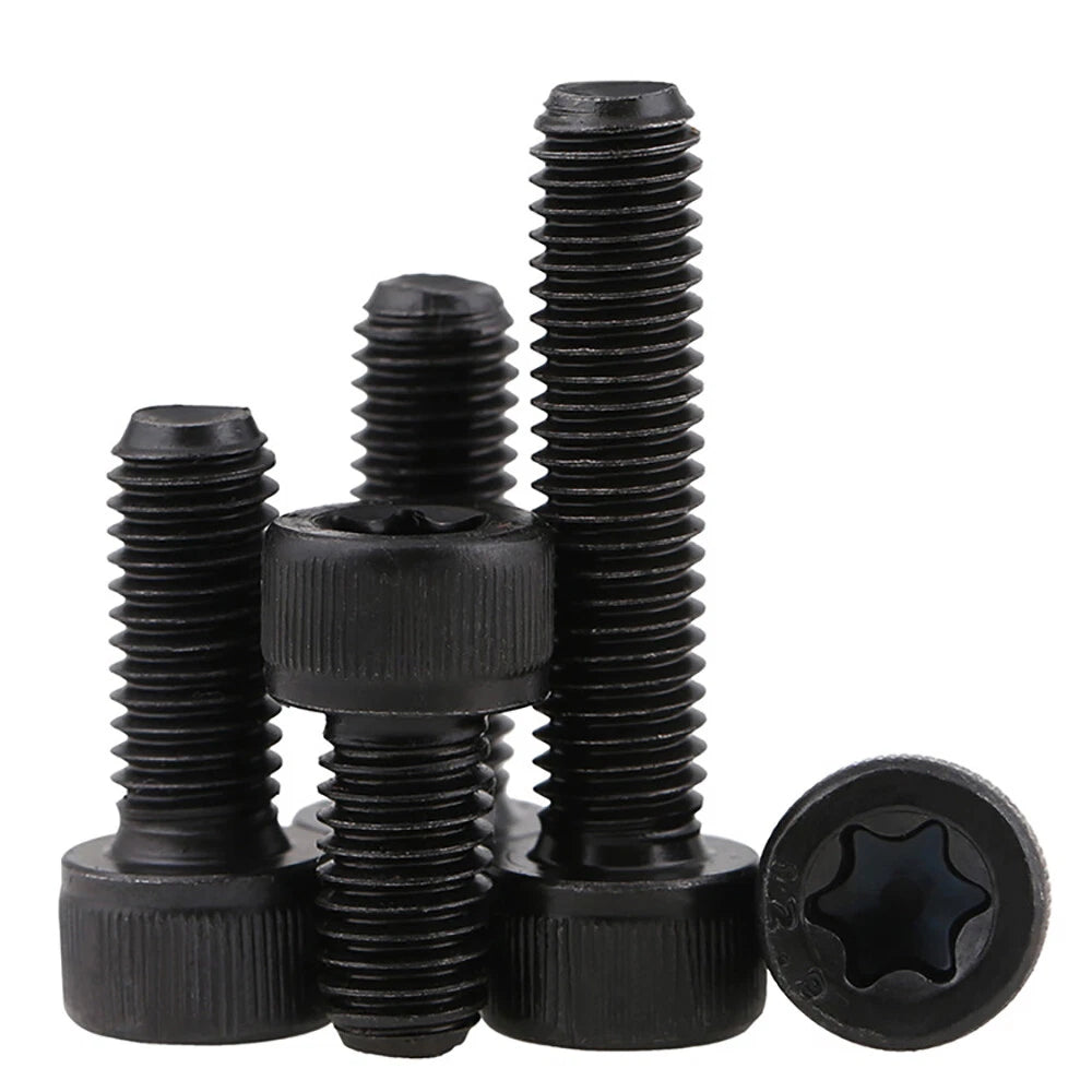 M5–M10 Black Cap Head Torx Screws – Carbon Steel, Hex Socket Style, Lengths 6–40mm