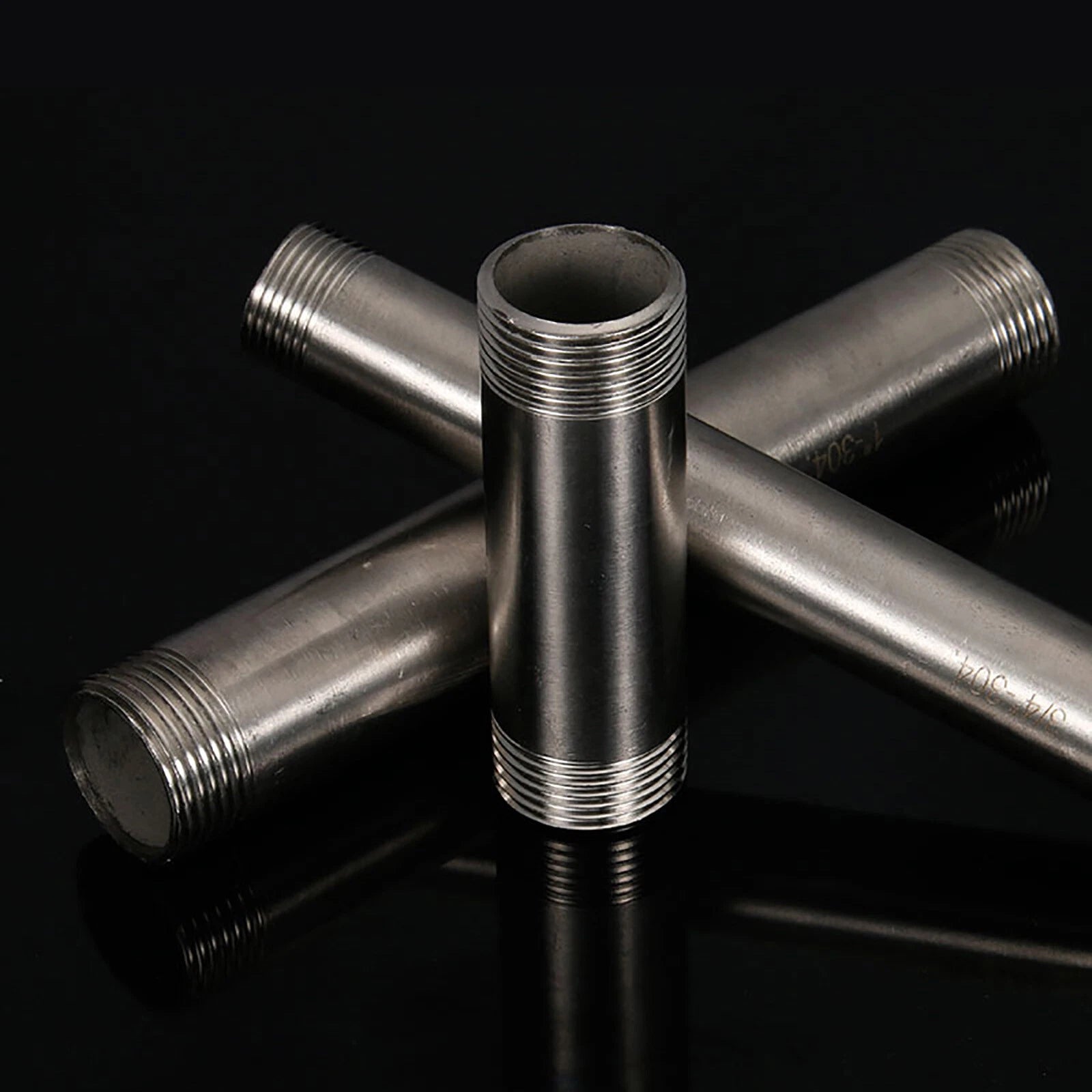 304 Stainless Steel Barrel Nipple BSP Male Pipe Fitting — 3/4" & 1" Thread