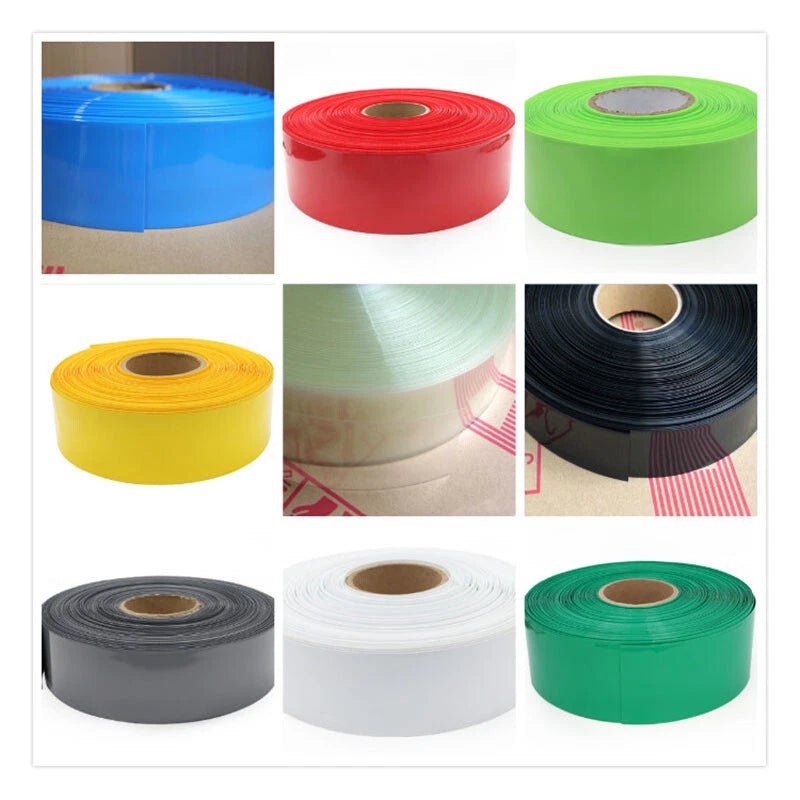 PVC Heat Shrink Tubing for Battery Wrapping — 258mm to 625mm Wide, Multiple Colors - HomeDIYer