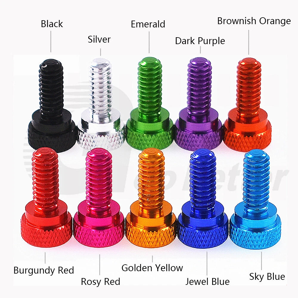 M6x15mm Aluminum Knurled Thumb Shoulder Screws Hand Grip Bolts Anodised 10 Color