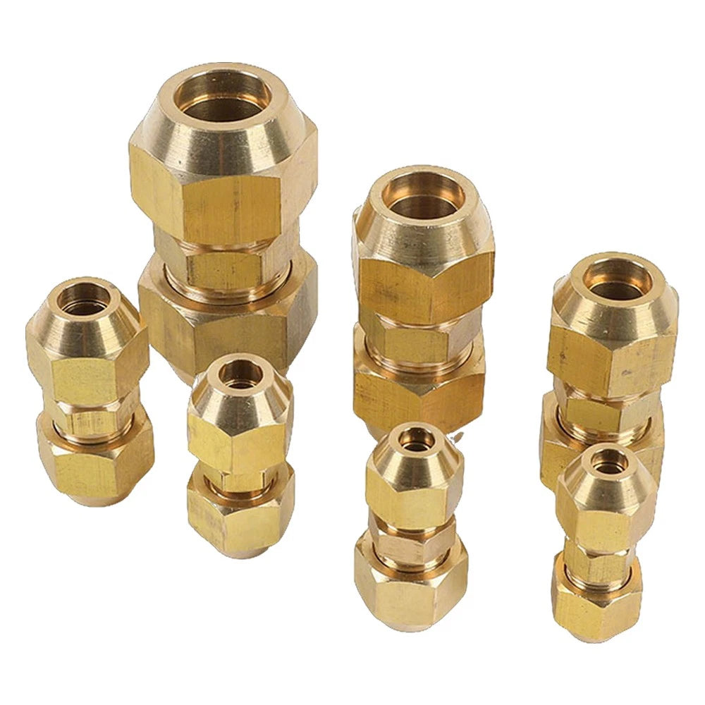 Brass Compression Flared Fitting Quick Coupling Connector for Copper Pipe — 6mm to 22mm
