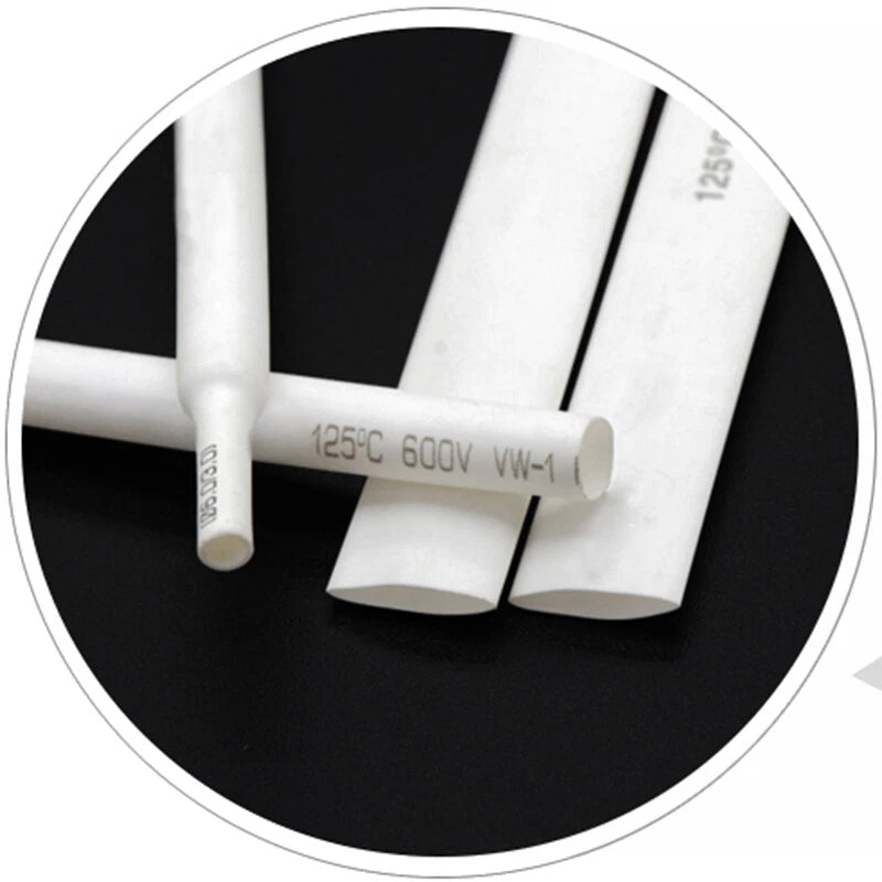 White Heat Shrink Tubing 2:1 Ratio — Waterproof Wire Sleeving, φ0.6mm to φ80mm
