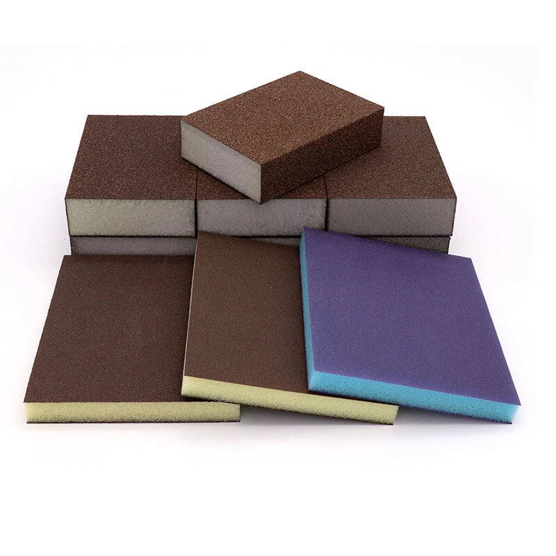Rectangular Foam Sanding Blocks — P60 to P600 Grit Wet & Dry Sanding Sponge for Wood Metal Auto Paint
