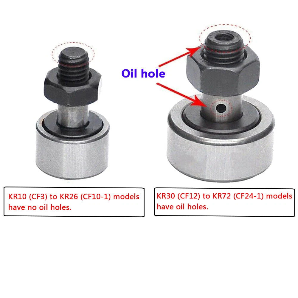 10-72mm Cam Follower Needle Roller Stud Track Bearings KR10(CF3) to KR72(CF24-1)