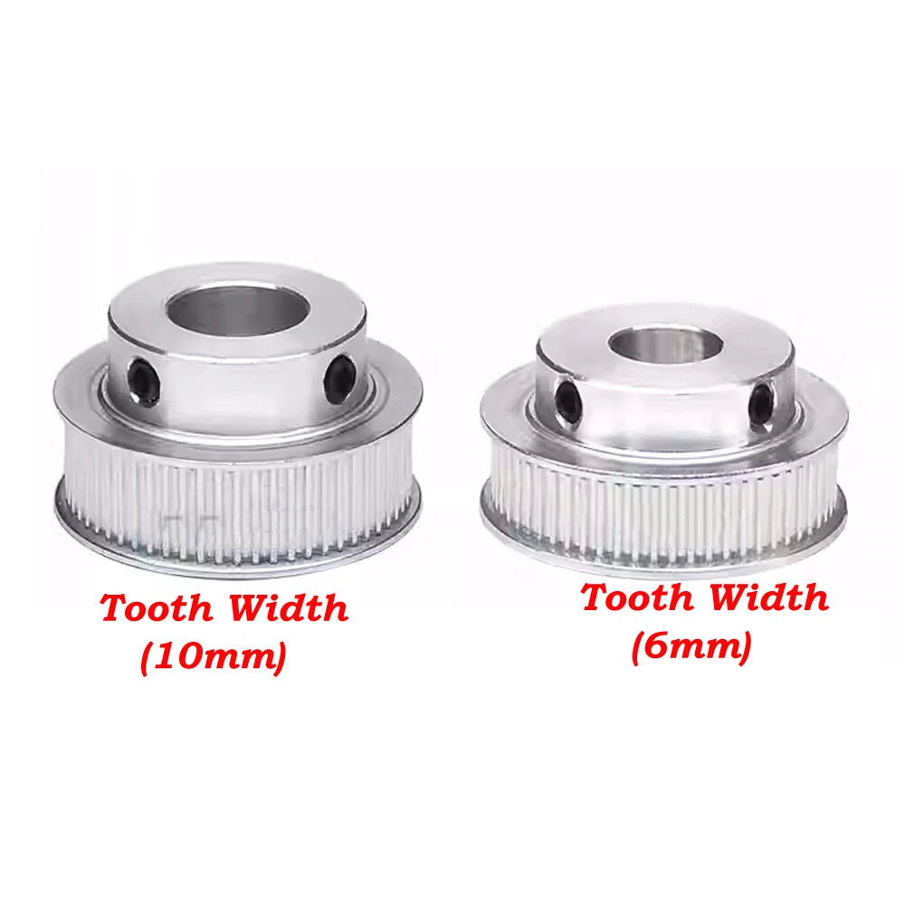GT2 6/10mm Timing Belt Smooth Tooth Idler Drive Pulley 16-50Tooth Bore 4mm-14mm