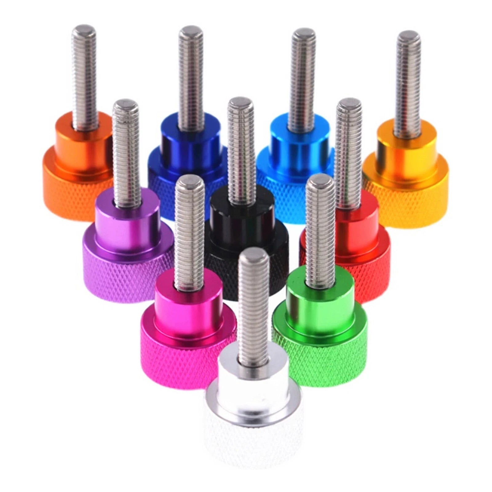 M3.5 Knurled Thumb Screws — A2 Stainless Steel & Anodized Aluminum, Hand-Turn Knob Bolt