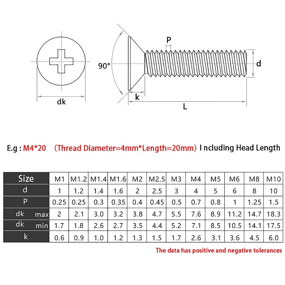 M5 M6 Brass Countersunk Phillips Machine Screws – Flat Head, Overall Length Measured, for Furniture & Marine Use