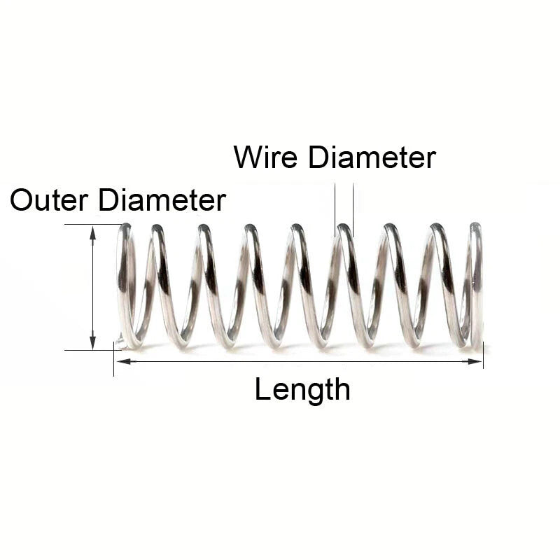 Compression Spring Galvanised 1mm 1.2mm Wire Dia 7-11mm Diameter&60-100mm Length