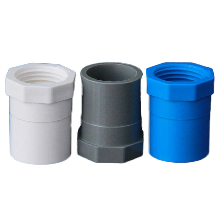 PVC Water Supply Straight Pipe 1 2"- 4" Female Threaded Fittings Adapter Joint
