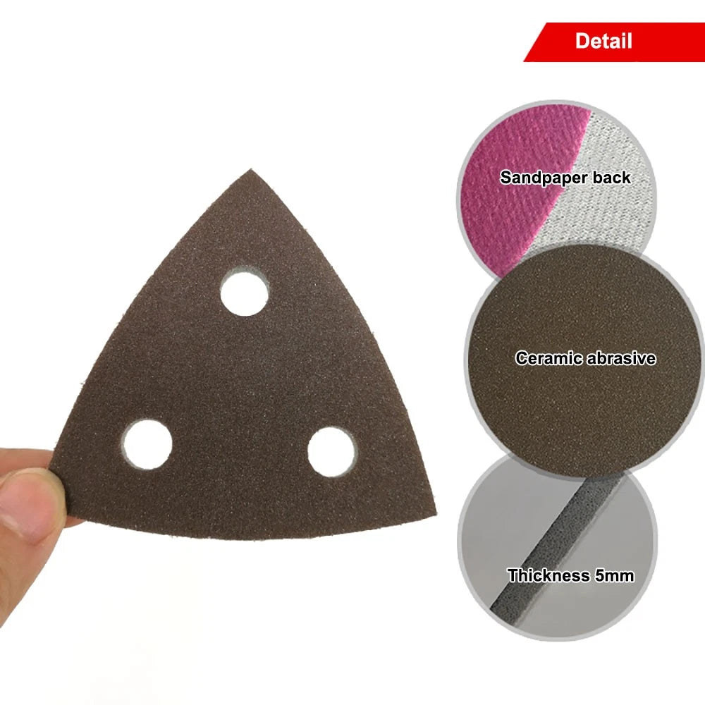 80*80*80mm Triangle Sponge Sandpaper 0 - 3 Hole Red Sanding Paper Pads Sheets