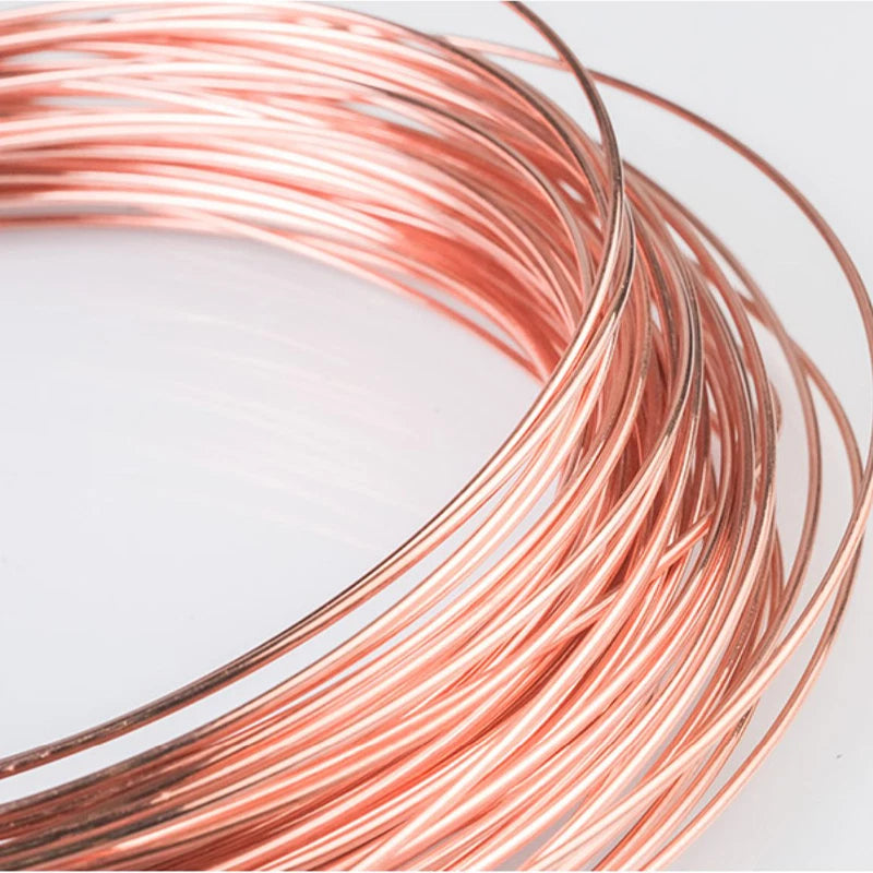 5m Pure Copper Cable Bare Copper Wire Solid Round Coil Diameter: 1mm - 2.5mm