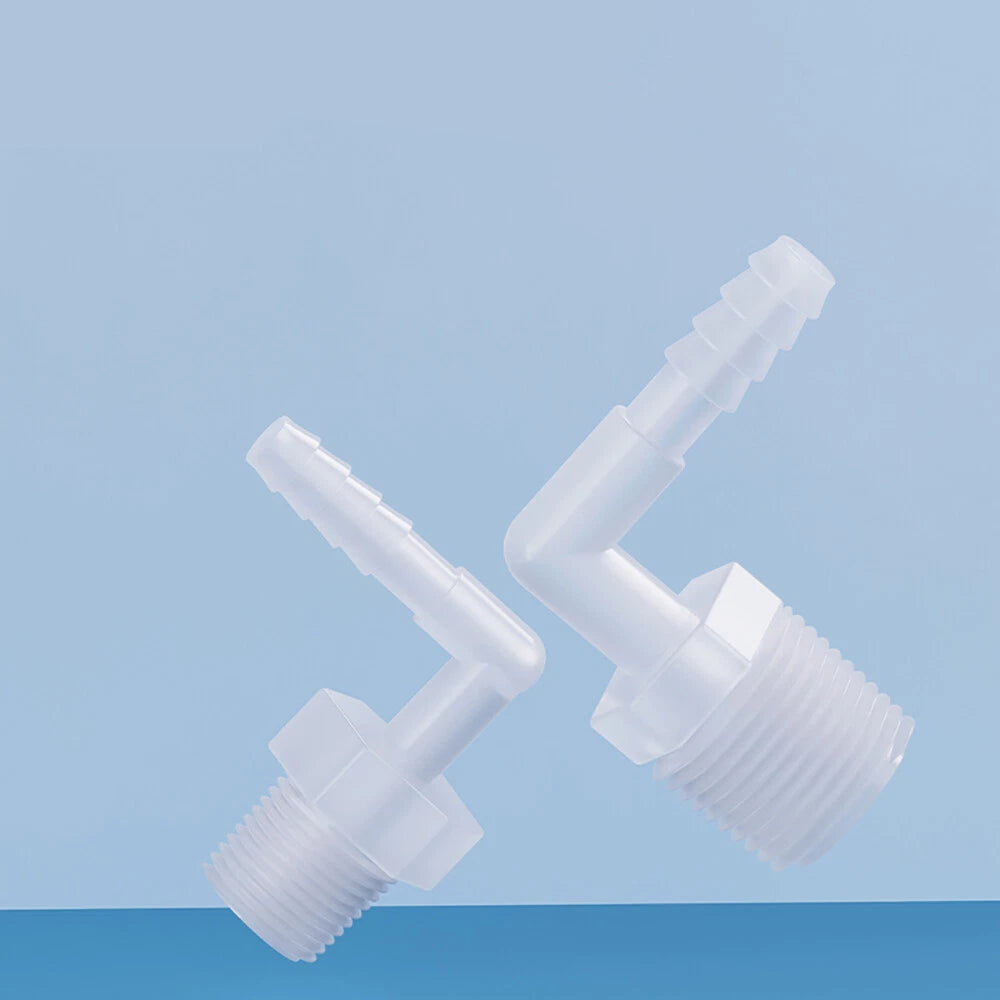 90° Elbow Barbed Hose Connector with BSP Male Thread — Plastic Hosetail Joiner