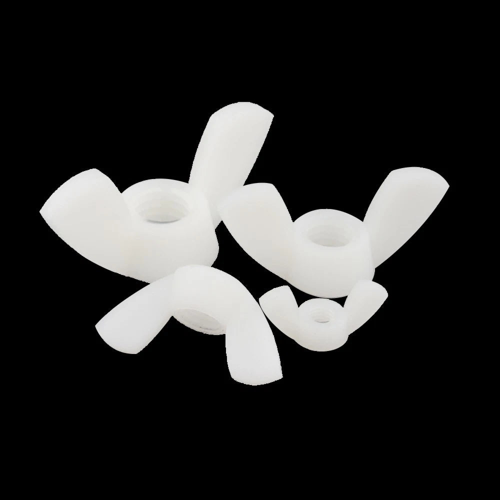 M3 M4 M5 M6 M8 M10 M12 Wing Nuts White Butterfly Nut To Fit Bolts & Screws