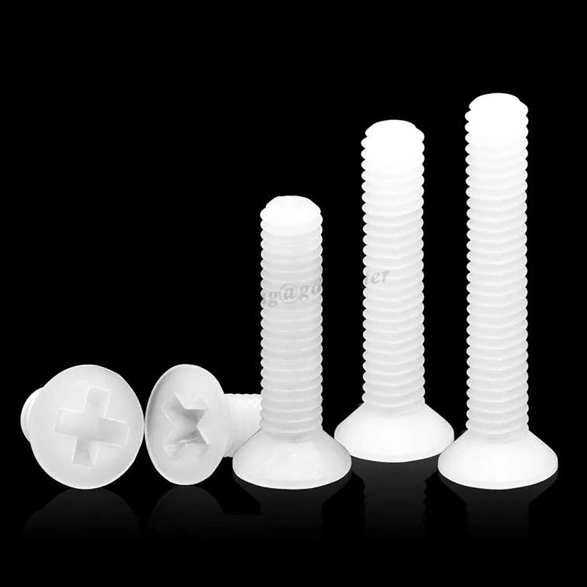 White Nylon Countersunk Phillips Machine Screws – M2 to M8, Non-Conductive & Corrosion-Free (PA66)