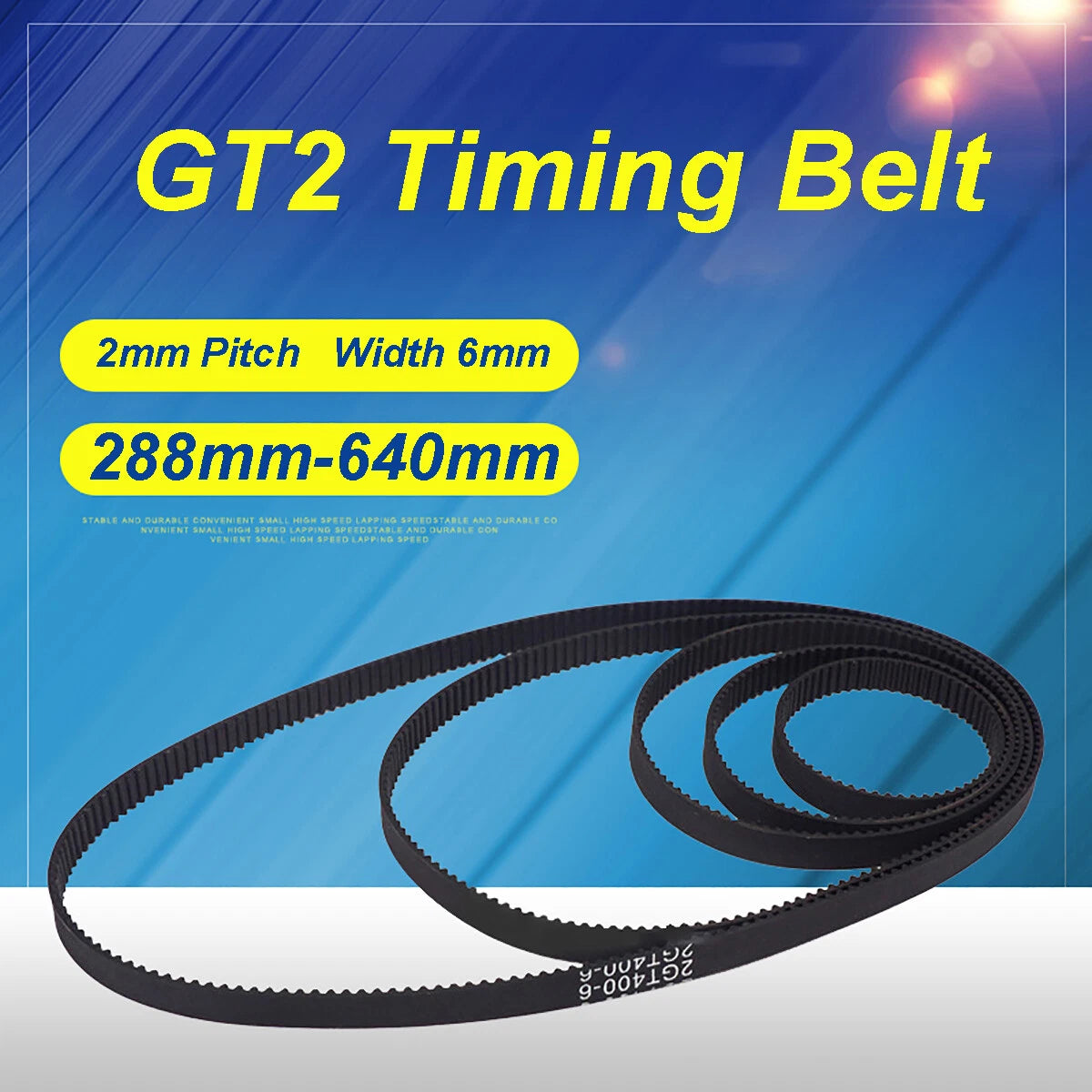 GT2 Closed Loop Timing Belt 6mm Width 2mm Pitch – 3D Printer Drive Belt
