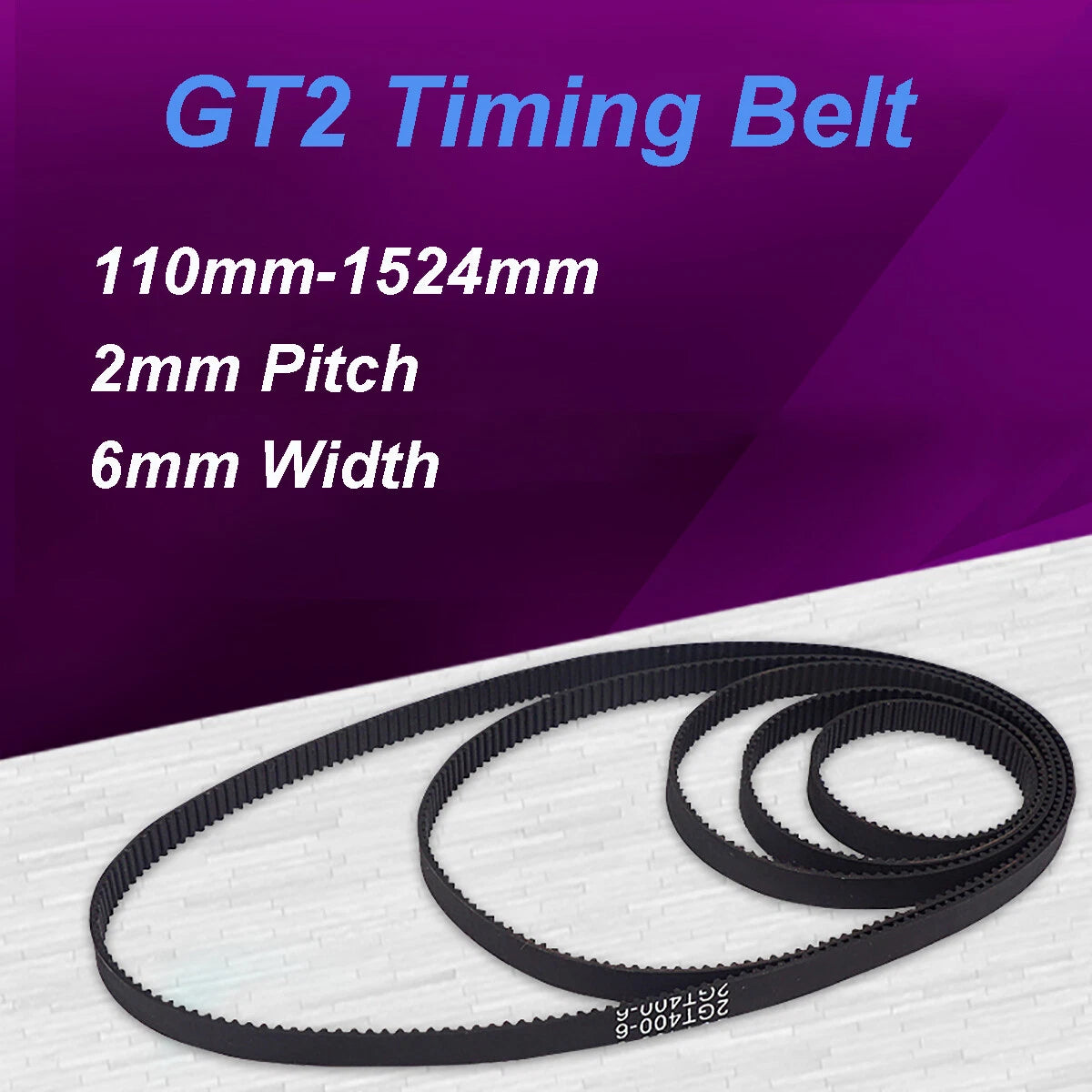 GT2 Timing Belt Closed Loop 6mm Width 2mm Pitch — 3D Printer & CNC