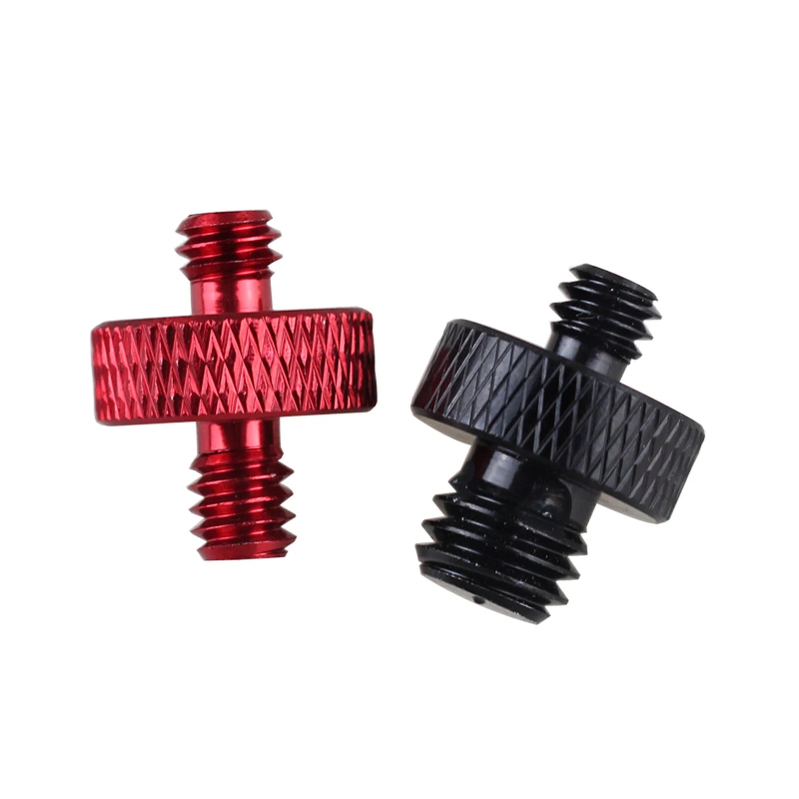 BSW 3/8 1/4 Knurled Thumb Screws Aluminum Double End Thread Hand Grip Knob Bolts