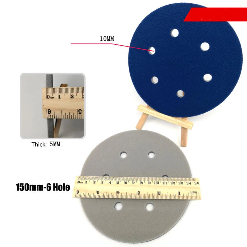 5" 6" Wet Dry Sponge Orbital Sandpaper 6 Hole Hook Loop Sanding Discs P300-P3000