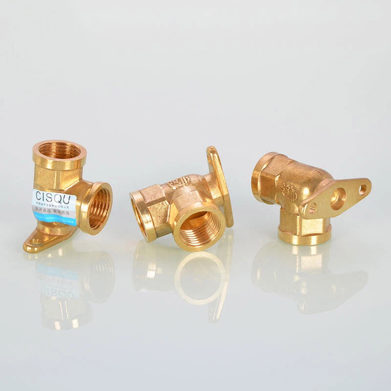 1/2" BSP Brass Wall Plate Elbow — Female Thread Garden Tap Outside Tap Fitting
