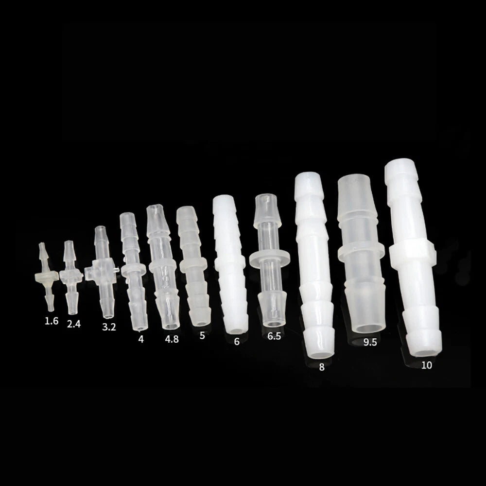 Plastic Straight Barbed Hose Connector — Tubing Joiner for Air & Water Lines, 1.6mm–10mm