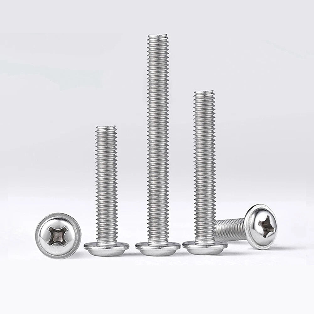 Phillips Flanged Button Head Screws M1.4–M6 | 304 Stainless Steel - HomeDIYer