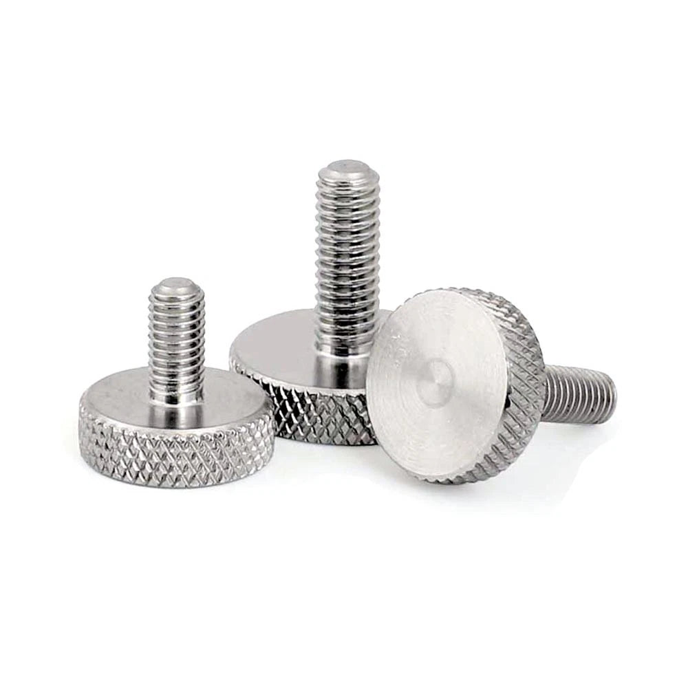 A2 Stainless Steel Flat Head Knurled Thumb Screws – M2 to M10, Hand Grip Knob Bolts - HomeDIYer