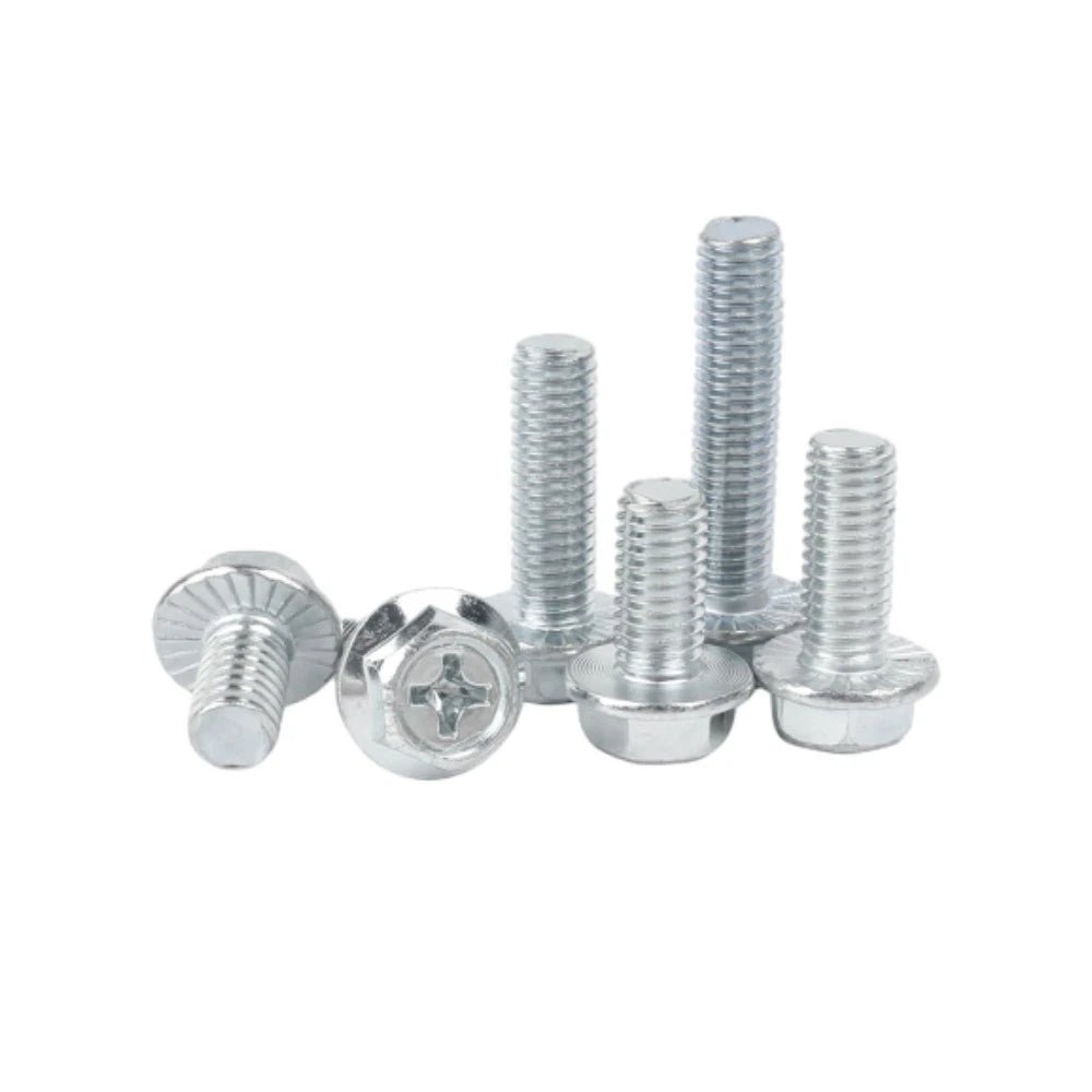 Phillips Hex Flange Screws 304 Stainless Steel M3–M8 | Dentate & Flat Flange - HomeDIYer