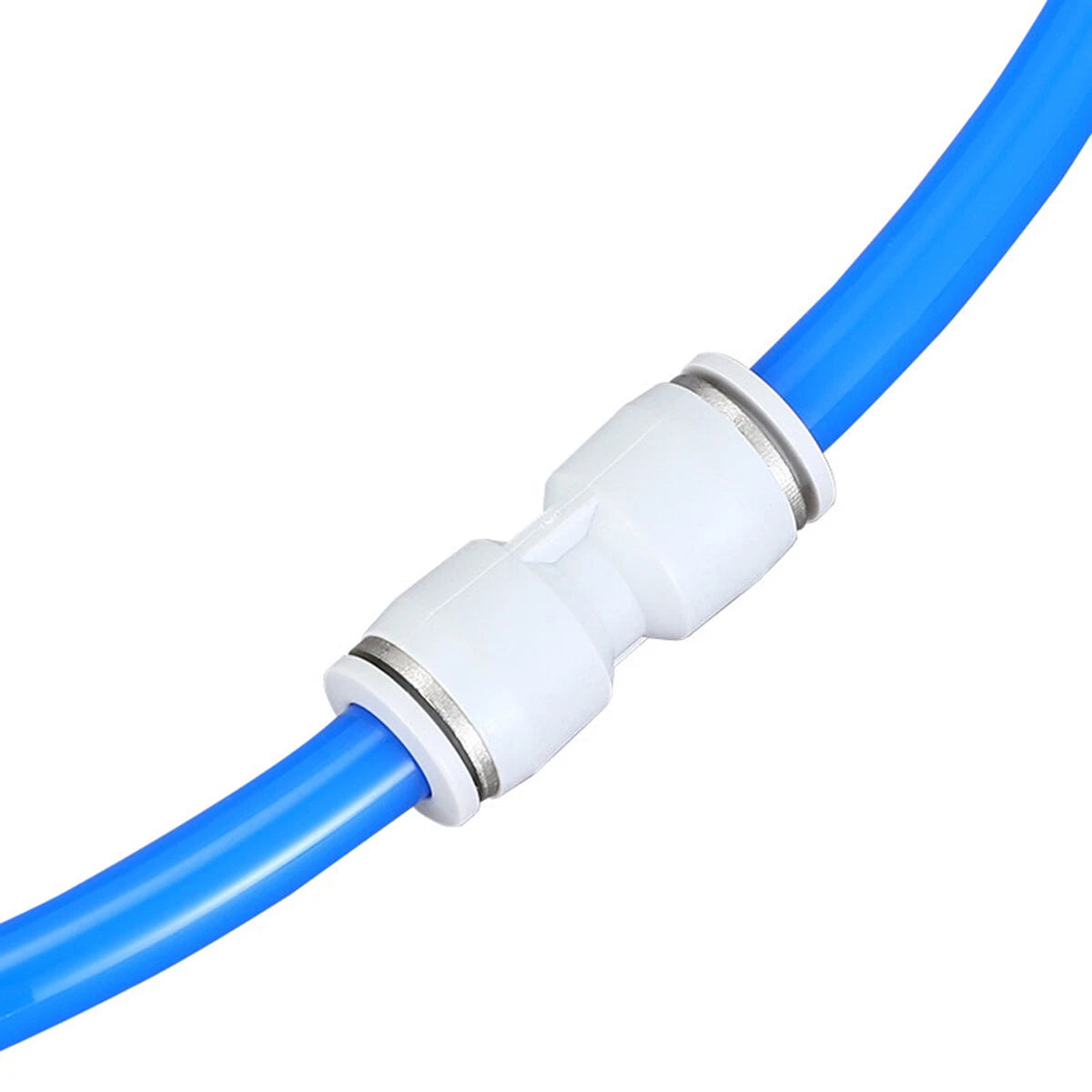 Nylon Push-to-Connect Straight Pneumatic Fitting 4–12mm White Inline Tube Connector