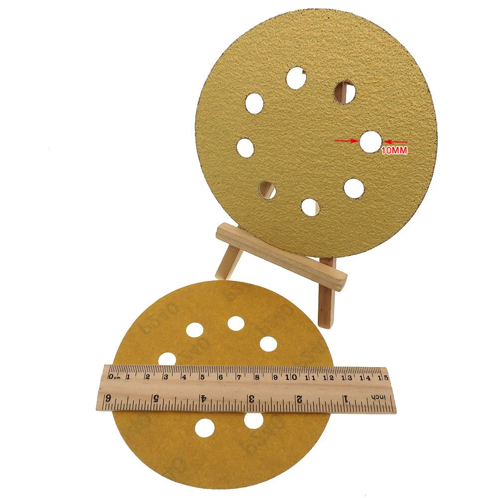 8 Hole 125mm Hook and Loop Sanding Discs 40 - 1000 Grit 5 inch Orbital Sandpaper