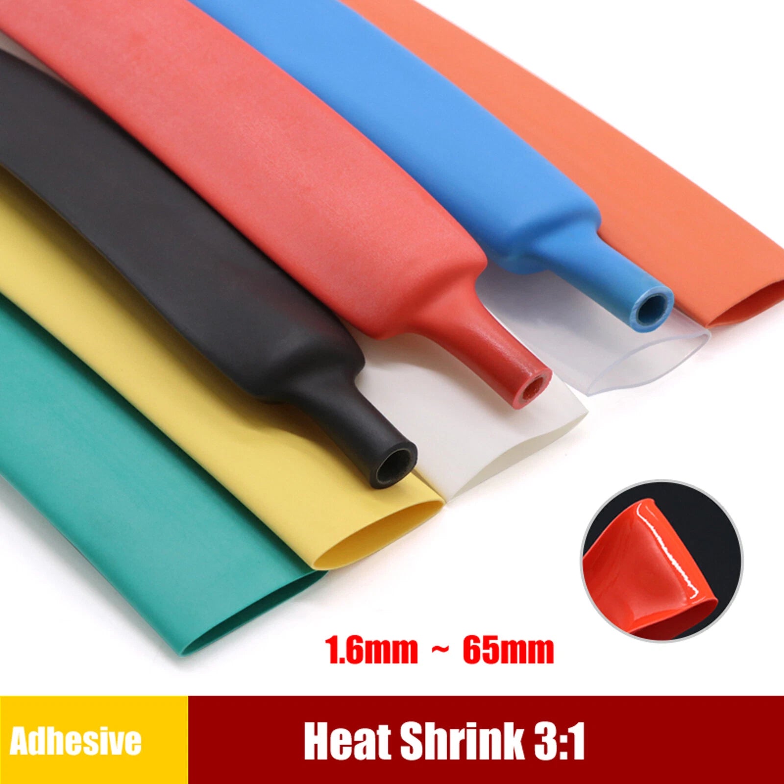 3:1 Ratio Dual Wall Adhesive Heat Shrink Tubing – Glue Lined Heatshrink Sleeving