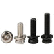 Black Zinc Phillips Pan Head Screws with Spring & Flat Washers – M2 to M8, Fully Threaded