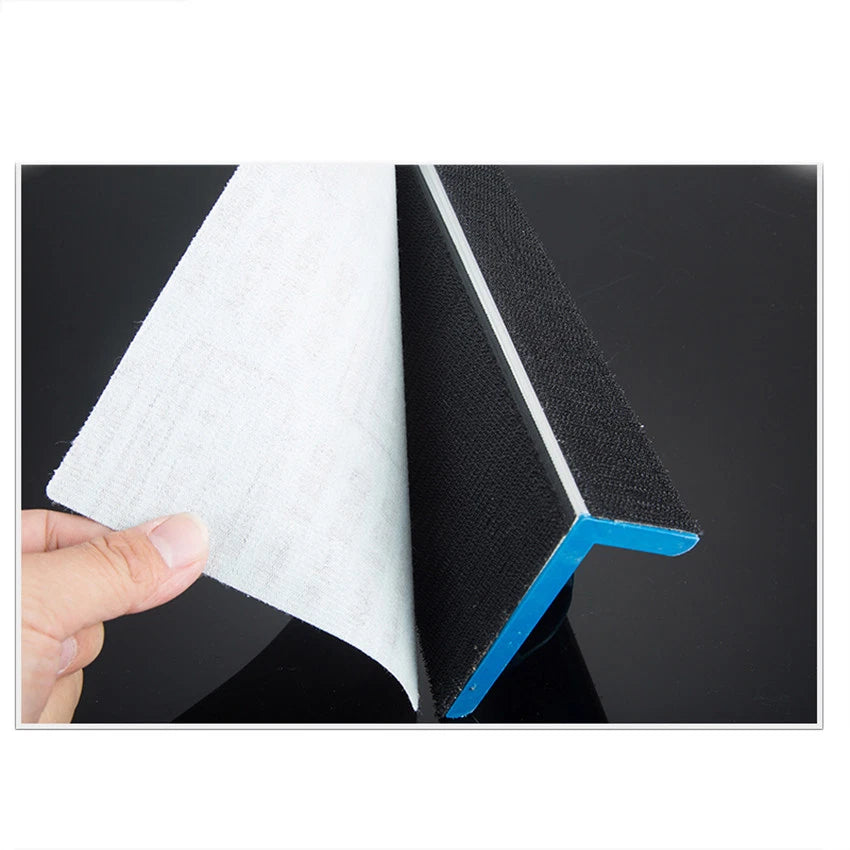 Hand‑Held Hook & Loop Corner Sanding Holder with Sheets — 250mm x 90mm for Internal Walls and Wood