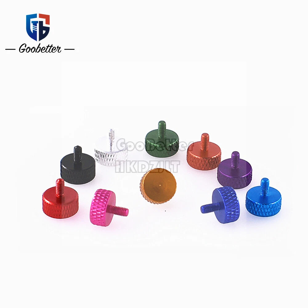 M3 Knurled Thumb Screws Hand Grip Bolts 6 mm - 10 mm Aluminum Anodised 10 Color