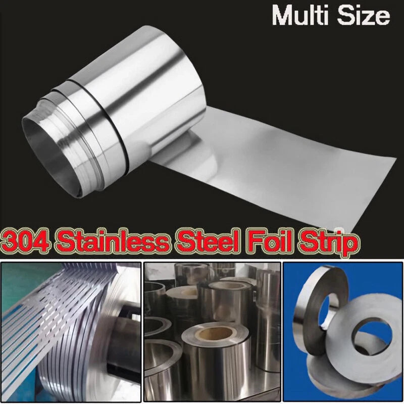 0.01mm-0.1mm Thick 304 Stainless Steel Foil Band Sheet Fine Plate Metal Strip
