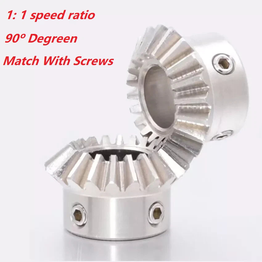 Bevel Gear Stainless Steel 0.8/1/1.5/2/2.5/3 Mod 1:1 Pairing 15/20/25/30 Teeth