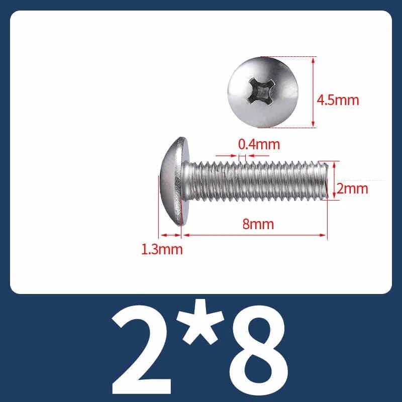 M2–M8 Stainless Steel Phillips Truss Head Machine Screws | 201 / 304 / 316 - HomeDIYer
