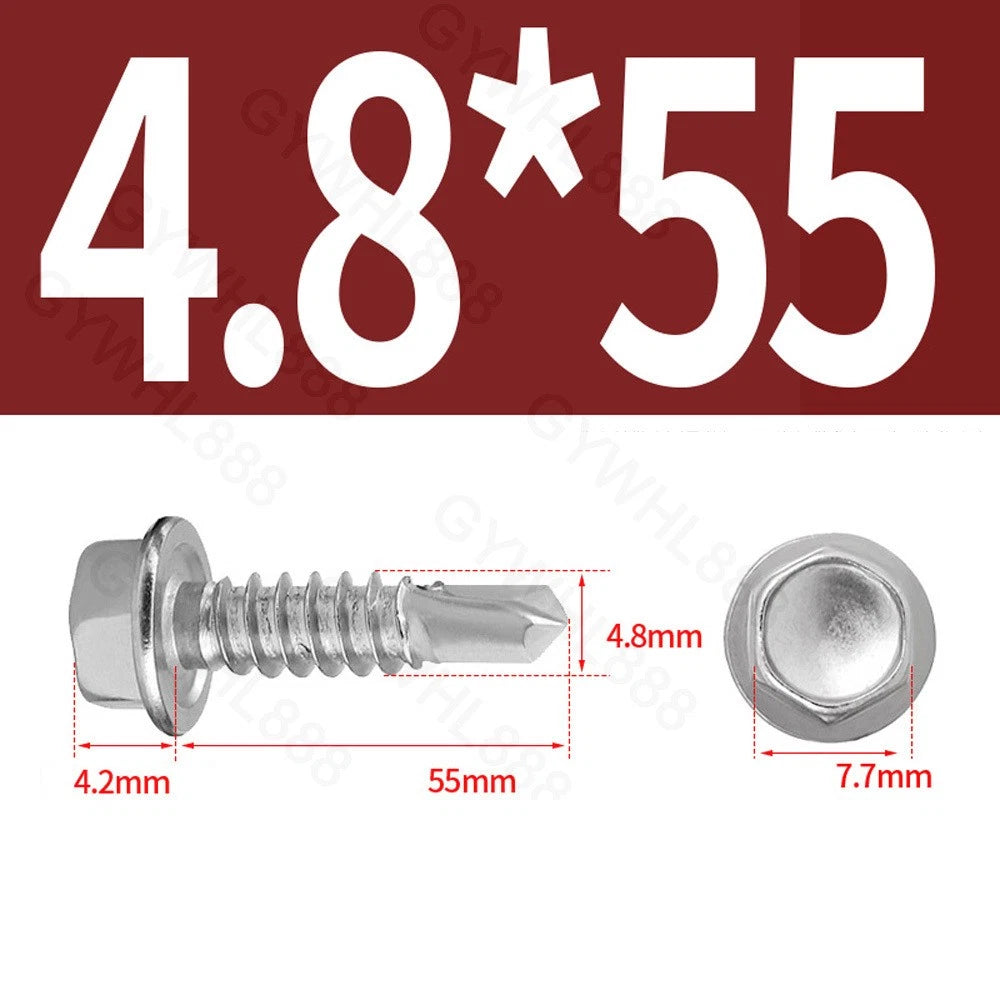 410 & A2 Stainless Hex Head Self‑Drilling Tek Screws – for Metal Roofing & Sheeting