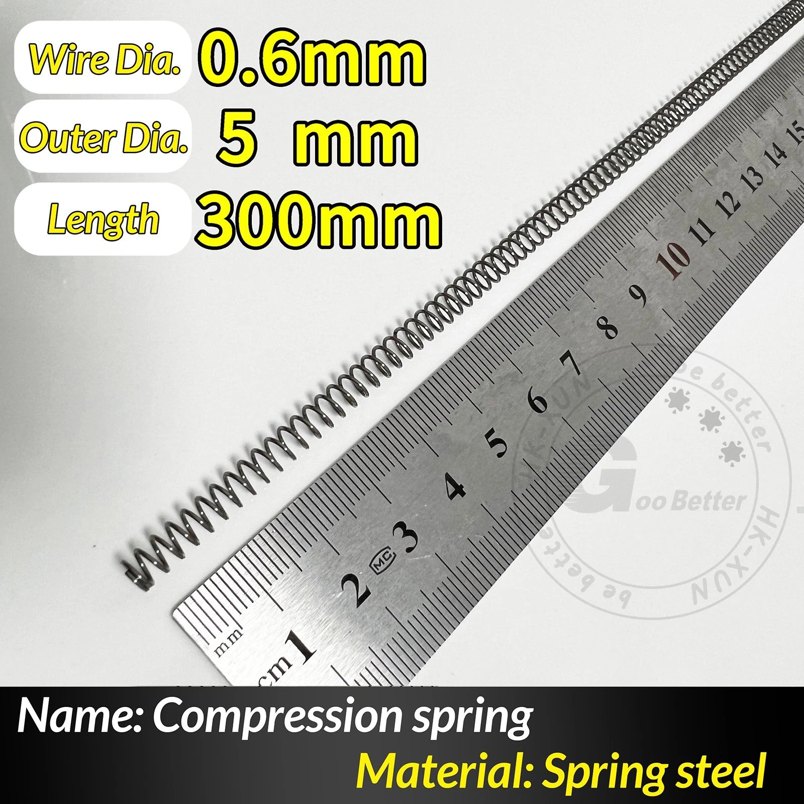 Compression Spring Pressure Springs, Wire Dia 0.3-1.0mm, OD 2-25mm, Length 300mm