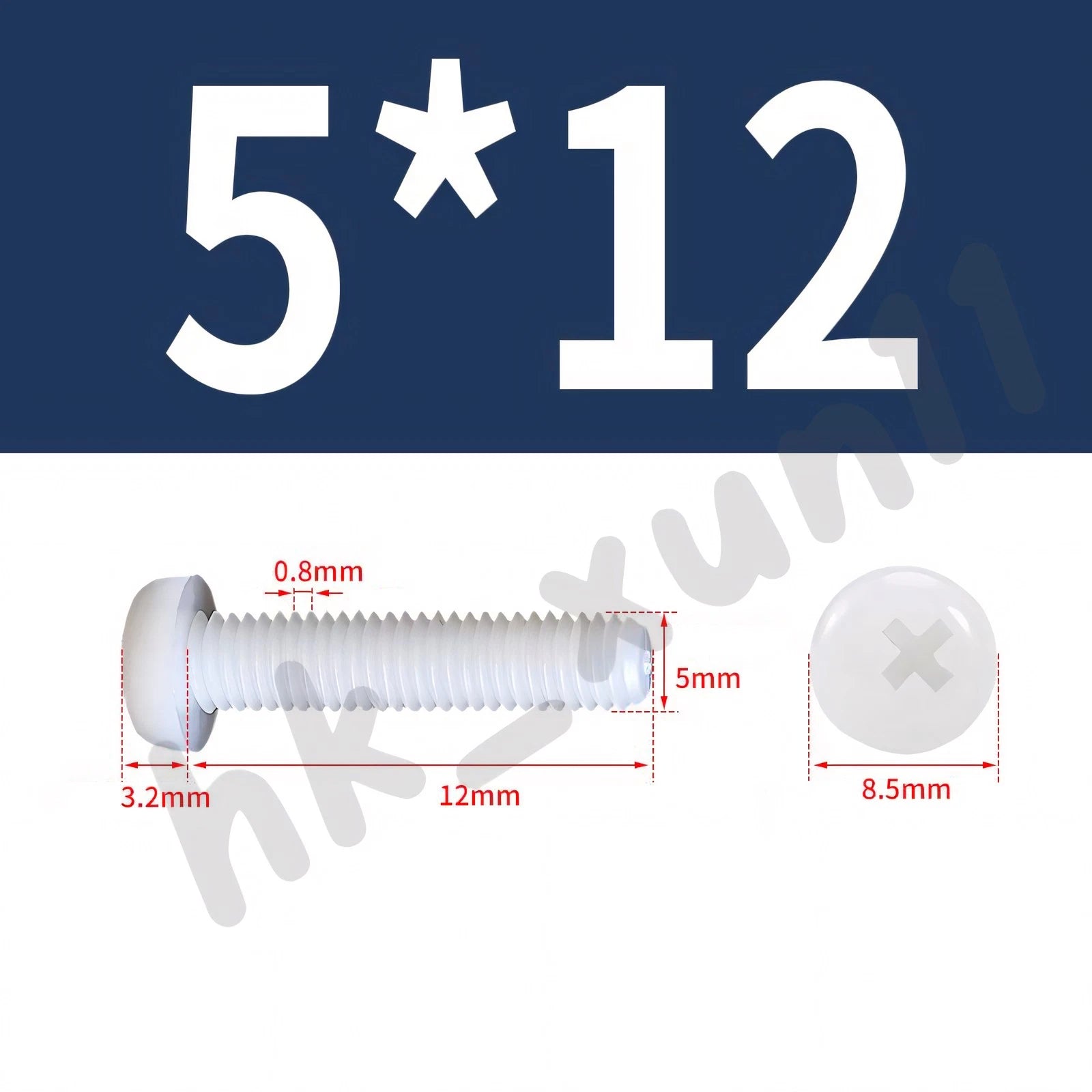 White/Black Nylon Phillips Machine Screws – M2 to M6, Plastic Round Pan Head Bolts