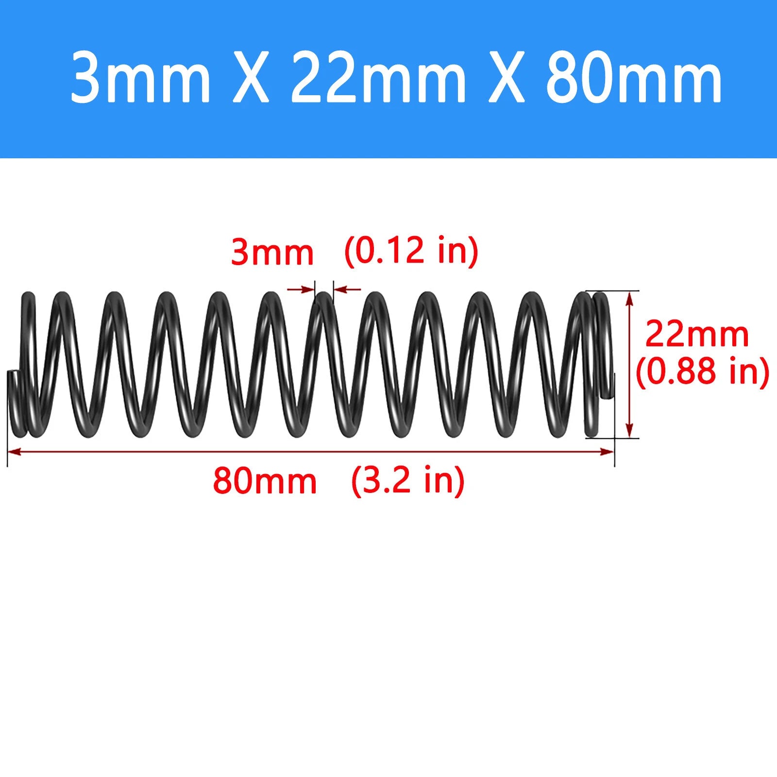 Springs Compression springs Extension spring Blank Wire diameter 3mm 6mm