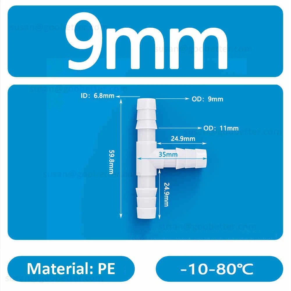 Plastic Barbed Hose Connectors — T-Piece, Elbow & Straight Fittings for Air & Water Lines