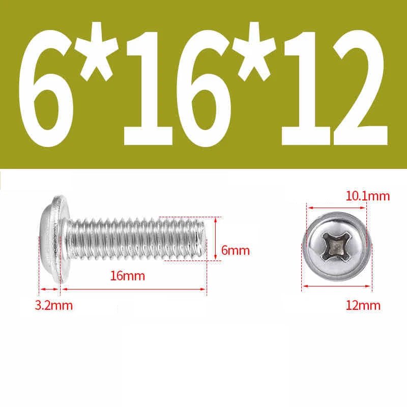 Phillips Flanged Pan Head Machine Screws 316 Stainless Steel M3 M4 M5 M6 - HomeDIYer