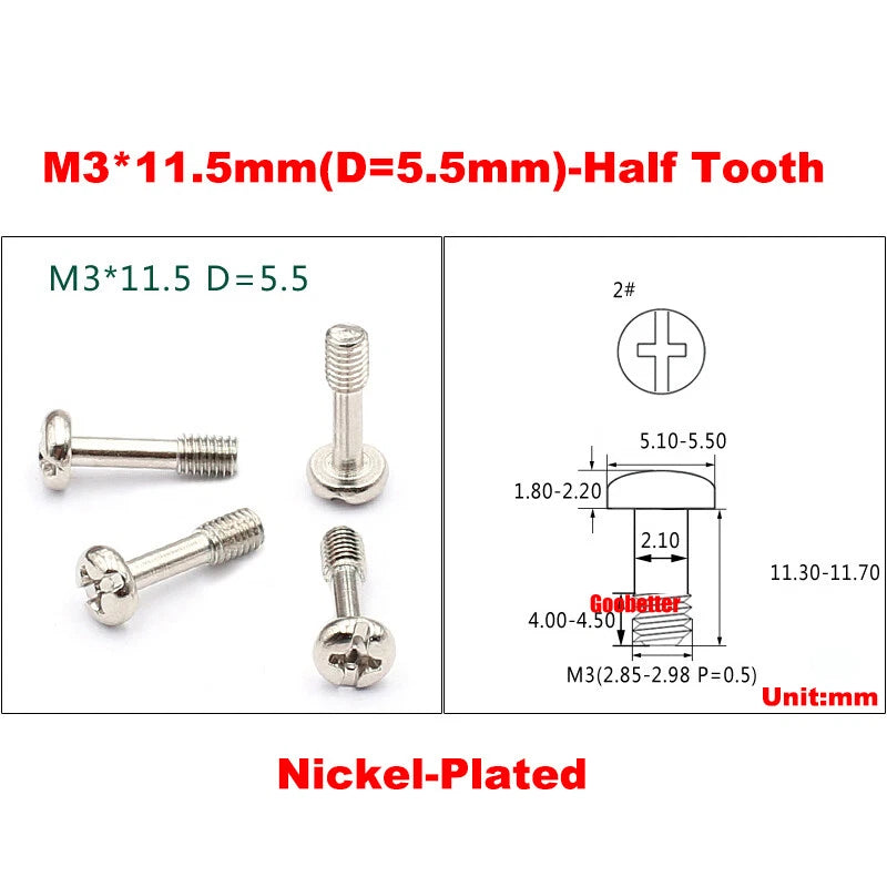 M3 Phillips Pan Head Machine Screws – 3mm to 43mm, Multiple Coatings (100–500 PCS)