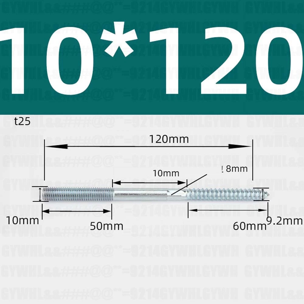 M6 M8 M10 Hanger Bolts – Zinc Plated Steel Torx Drive, Headless Furniture Wood Screws for Sofa Legs & Mounting