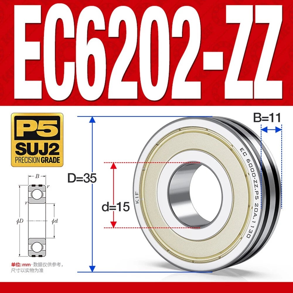 Non-Slip Ball Bearings EC6000/EC6200 Series High Speed Bearings 6000 6201~6206ZZ