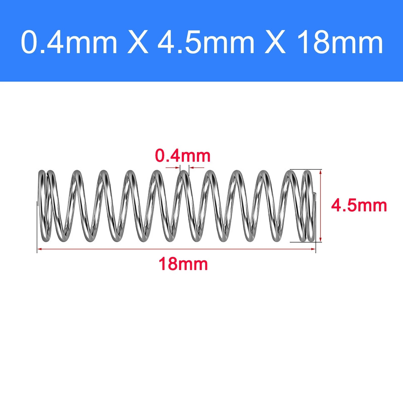 Micro Compression Spring Stainless Steel 0.4mm Wire Small Tiny Miniature Repair