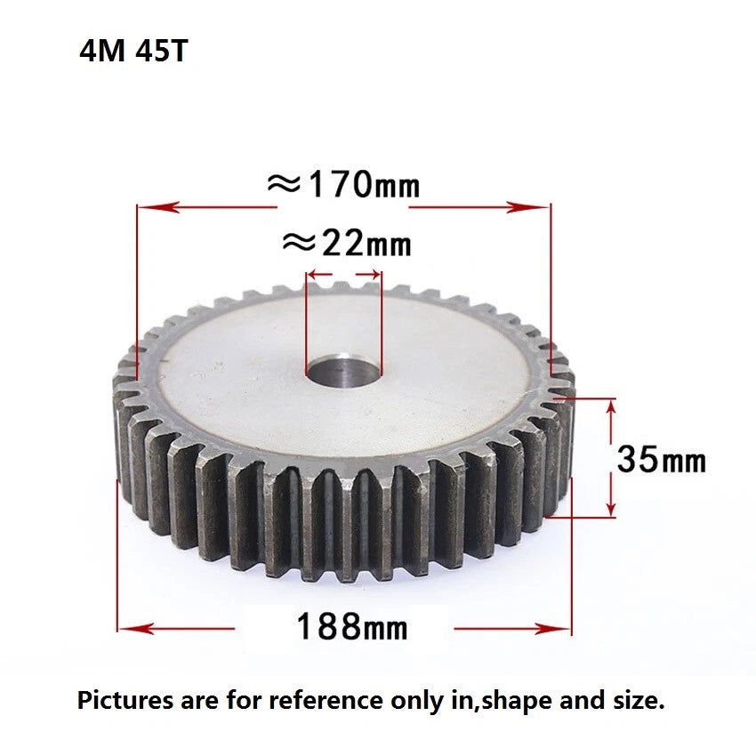 45# Steel 4Mod 10T-80T Spur Gears Thickness 35mm Motor Pinion Transmission Gear