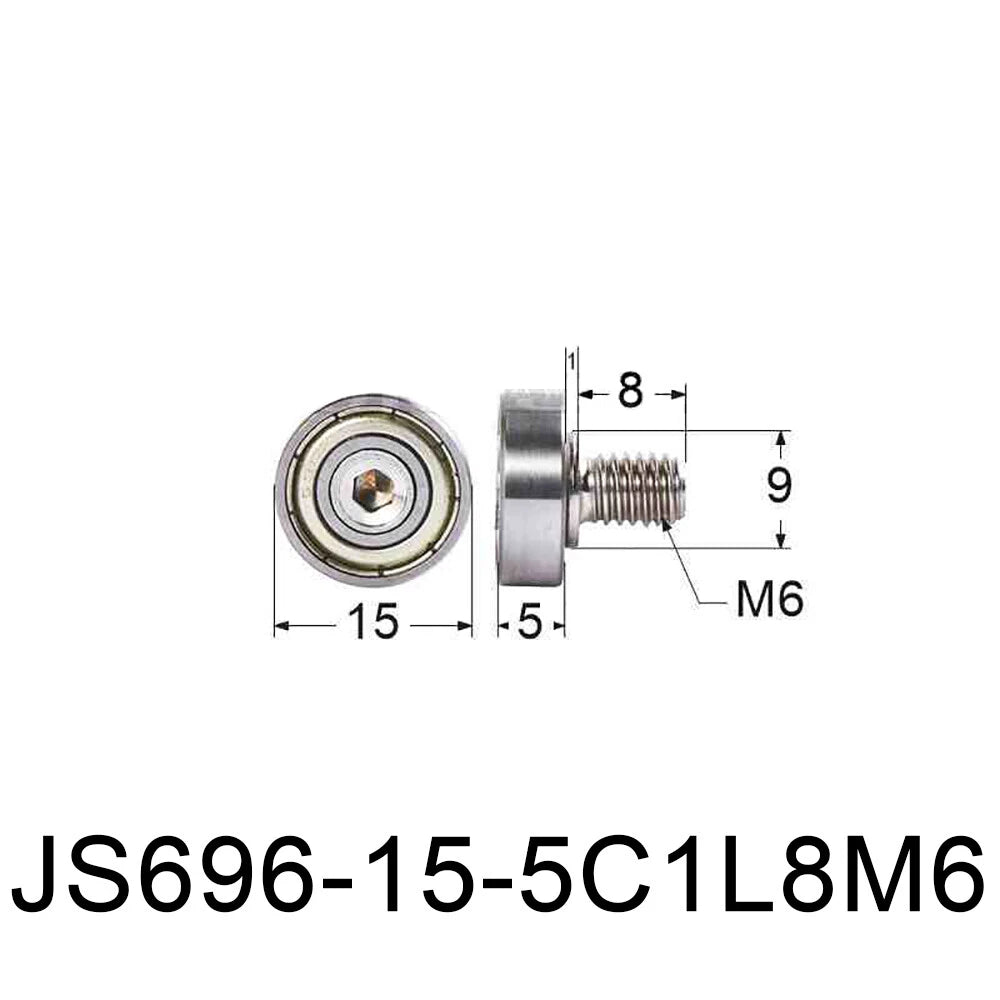 NTBG 7-52mm Metal Ball Bearing Pulley Flat Roller Guiding Wheel M3-M10 Threaded